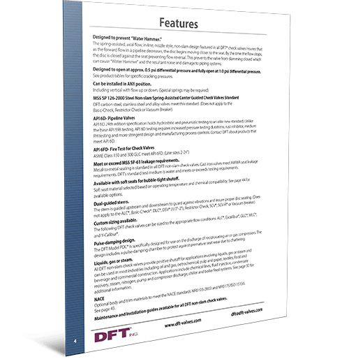 Features - Check Valves