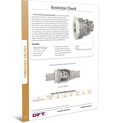 Restrictor Check Valve (RCV)