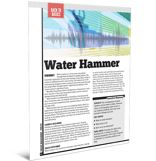 Valve World Feature: Water Hammer