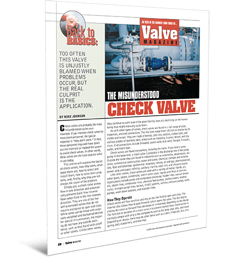 Check Valve Back to Basics Article