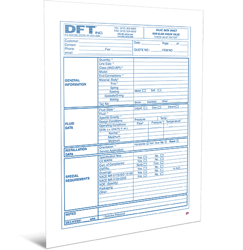 Valve Data Sheet